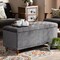 Baxton Studio Kaylee Grey Velvet Upholstered Tufted Storage Ottoman Bench 160-9934 - alternate 3